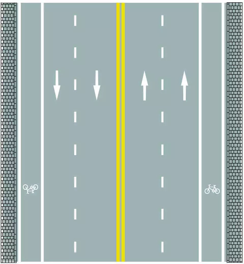 a,单向行驶车道分界线 b,禁止跨越对向车行道分界线 c,可跨越对向车道